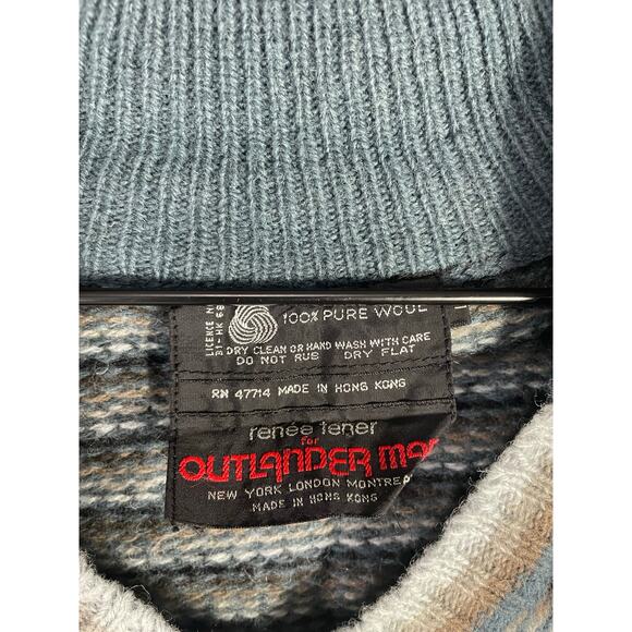 Renee Tener Outlander 100%‎ Wool Sweater V-Neck Pullover Made in Hong Kong M - Picture 4 of 8